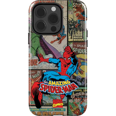 Marvel Classic Comics Amazing Spider-Man Collage iPhone 15 Pro Impact Case